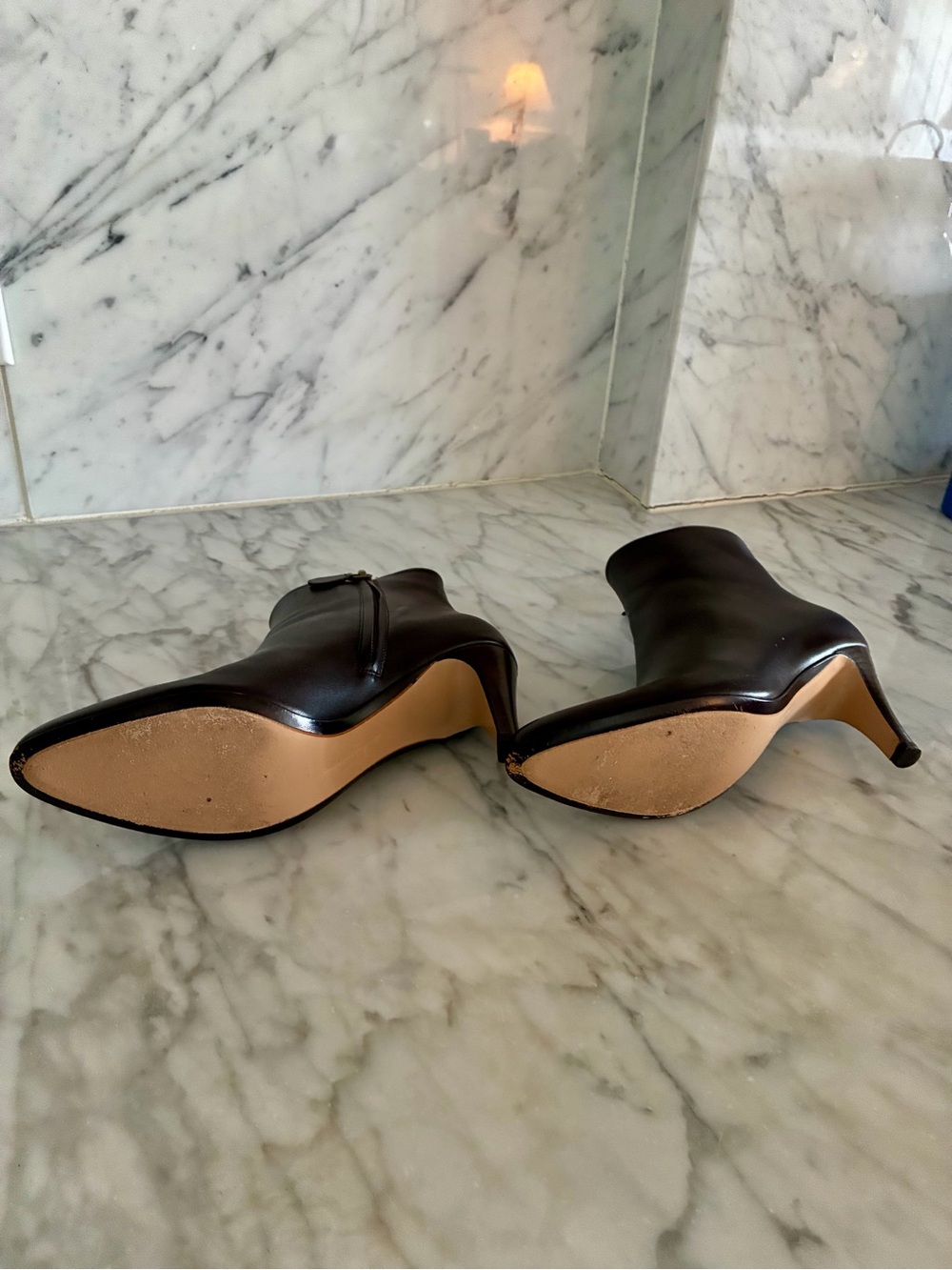Salvatore Ferragamo Dark Brown Leather Ankle Boots - barely worn - Picture 2 of 4